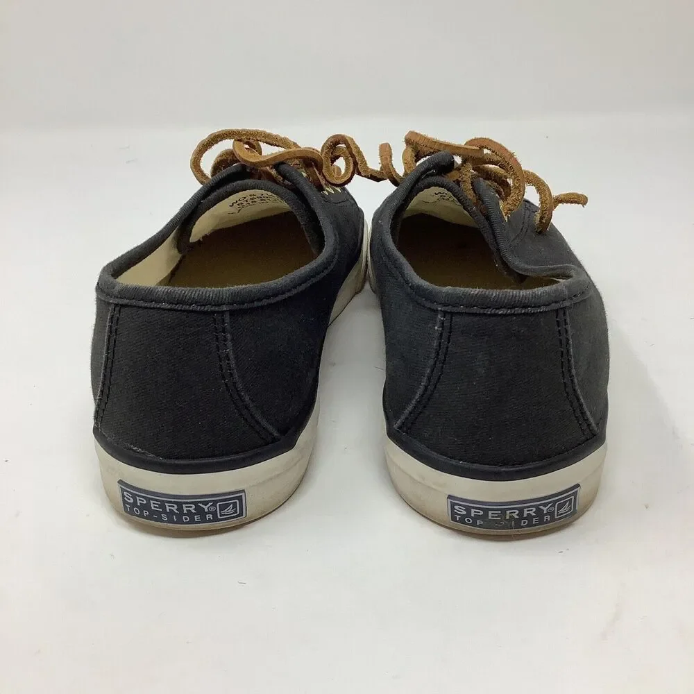 Sperry Top Sider‎ Seacoast Canvas Slip On Shoes Sneakers Women Sz 7.5 Navy Blue